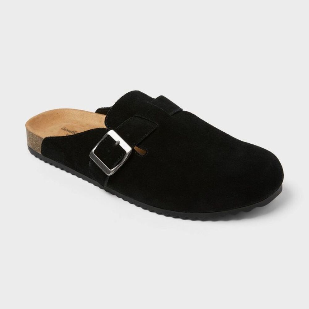 Men's Oswald Leather Slip-On Clogs with Contoured Footbed - Black 9